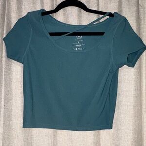 Elegant Teal Short Sleeve Women's Top